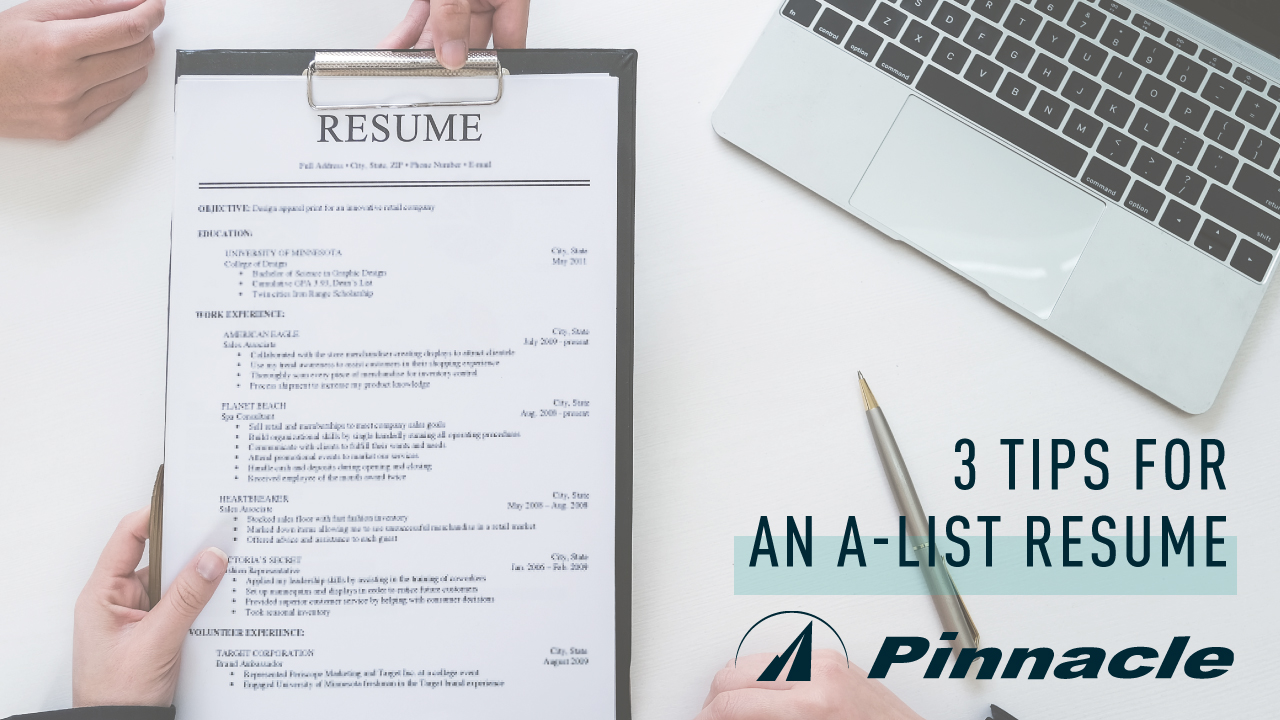 3 Tips for an A-List Resume